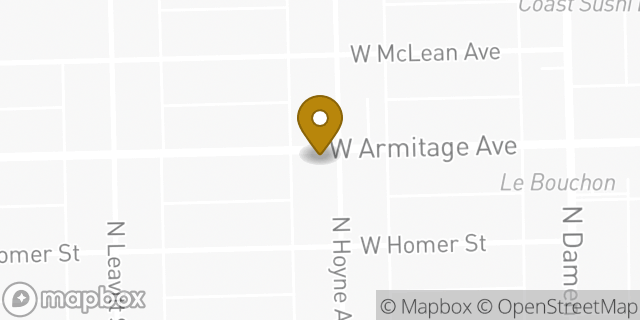 Map showing the location of Starbucks in Chicago, IL 60647
