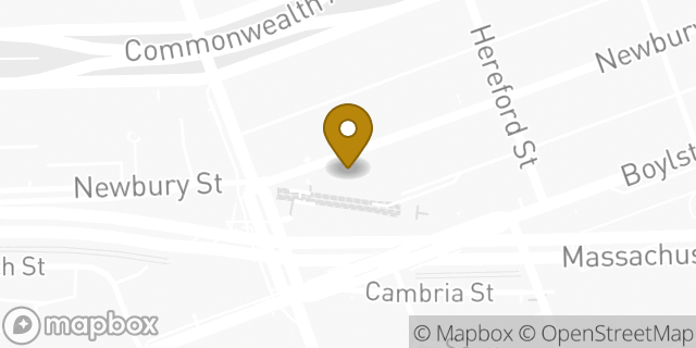 Map showing the location of Starbucks in Boston, MA 02115