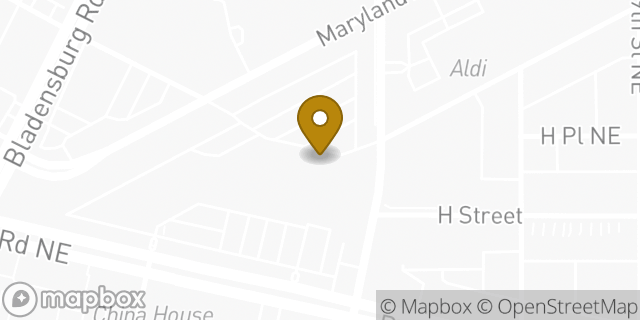 Map showing the location of Starbucks in Washington, DC 20002