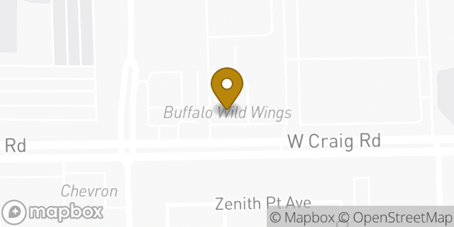 Map showing the location of Buffalo Wild Wings in North Las Vegas, NV 89032