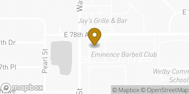 Map showing the location of Hertz in Denver, CO 80229