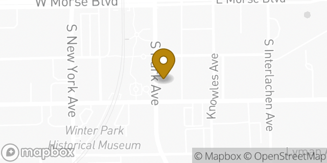 Map showing the location of Bank Of America in Winter Park, FL 32789