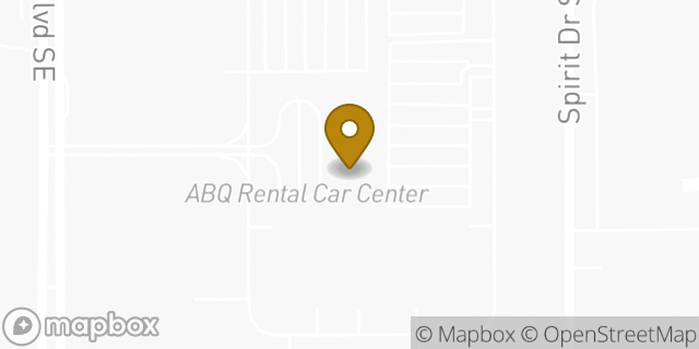 Map showing the location of Hertz Car Rental - Albuquerque International Airport (ABQ) in Albuquerque, NM 87106
