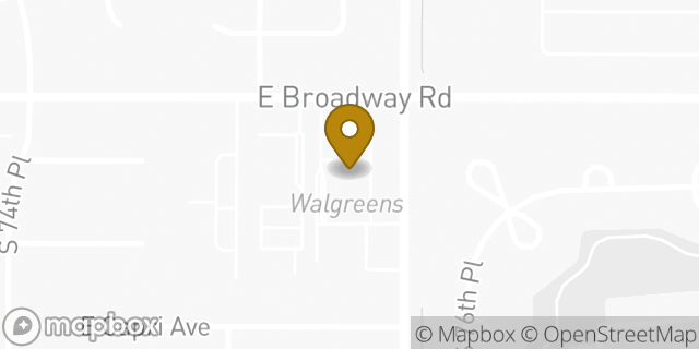 Map showing the location of Walgreens in Mesa, AZ 85208