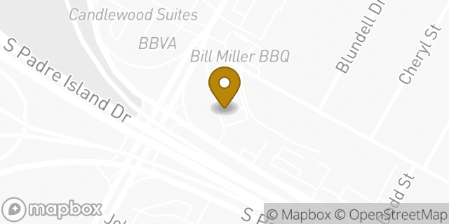 Map showing the location of Whataburger in Corpus Christi, TX 78415