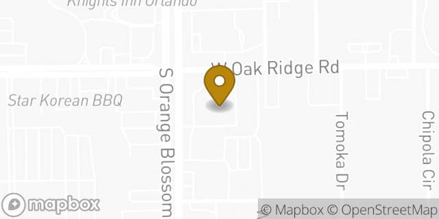 Map showing the location of Walgreens in Orlando, FL 32809