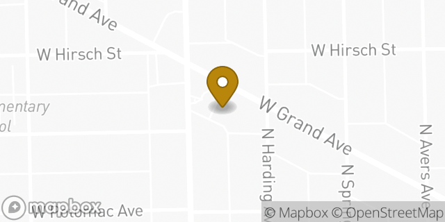 Map showing the location of Dunkin' in Chicago, IL 60651