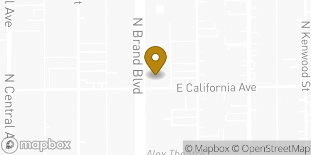 Map showing the location of Panera Bread in Glendale, CA 91203