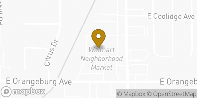 Map showing the location of Walmart Neighborhood Market in Modesto, CA 95355