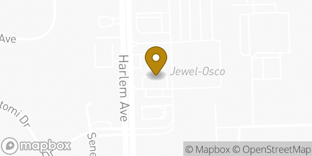 Map showing the location of Dunkin' in Palos Heights, IL 60463