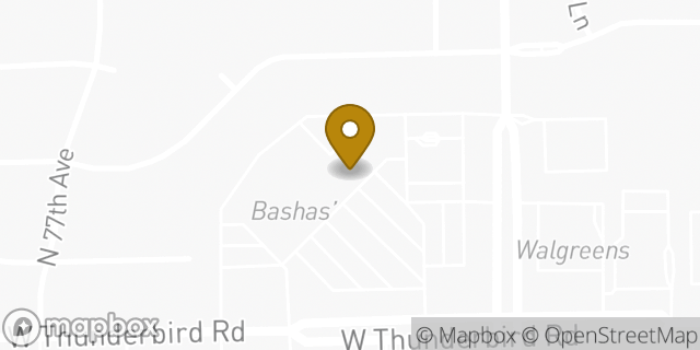Map showing the location of The UPS Store in Peoria, AZ 85381