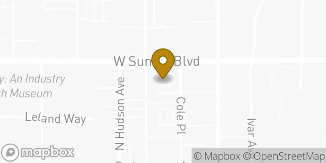 Map showing the location of Staples in Los Angeles, CA 90028