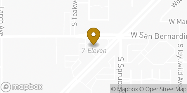 Map showing the location of 7-Eleven in Bloomington, CA 92316