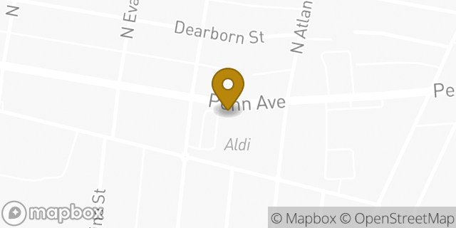 Map showing the location of Aldi in Pittsburgh, PA 15224