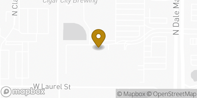 Map showing the location of Starbucks in Tampa, FL 33607