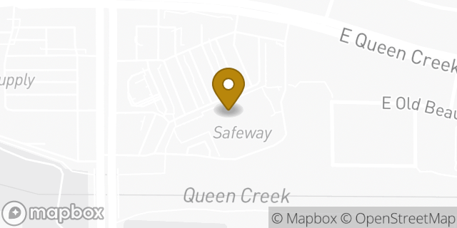 Map showing the location of Starbucks Coffee Company in Queen Creek, AZ 85142