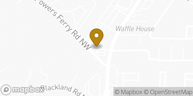 Map showing the location of Dunkin' in Atlanta, GA 30342