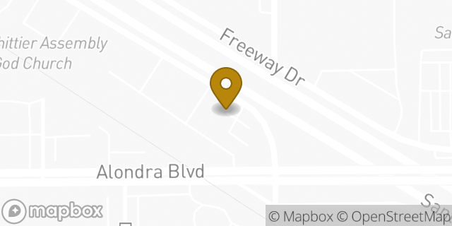 Map showing the location of Avis Car Rental in Santa Fe Springs, CA 90670