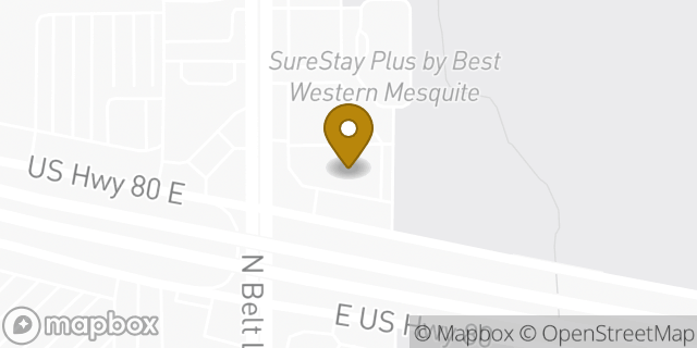 Map showing the location of Bank Of America in Mesquite, TX 75150