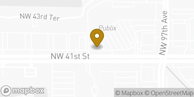 Map showing the location of Chase Bank in Doral, FL 33178