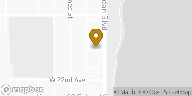 Map showing the location of Starbucks in Edgewater, CO 80214