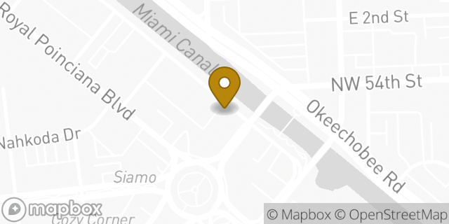 Map showing the location of The UPS Store in Miami Springs, FL 33166