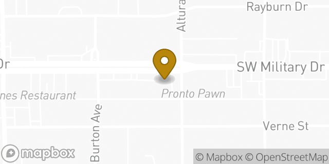 Map showing the location of Coinme in San Antonio, TX 78221