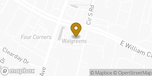Map showing the location of ATM Walgreens in Austin, TX