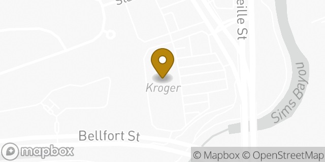 Map showing the location of Kroger in Houston, TX 77087