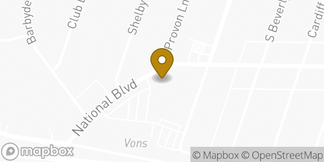 Map showing the location of Starbucks in Los Angeles, CA 90034
