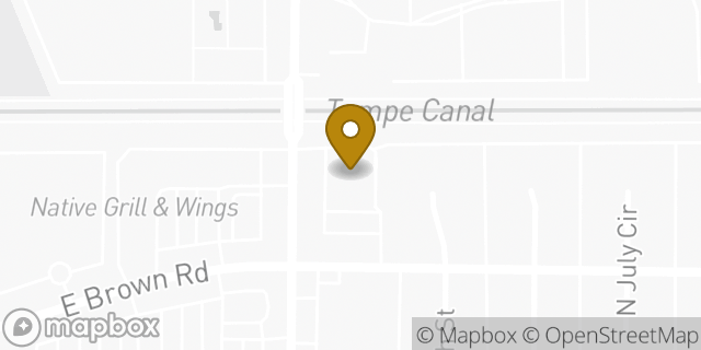 Map showing the location of Walgreens in Mesa, AZ 85201