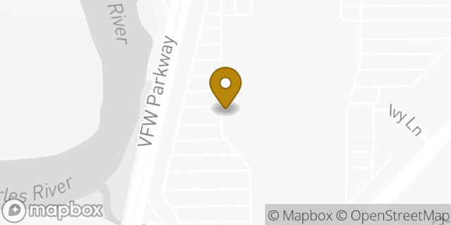 Map showing the location of Amazon Locker - Amberes in Dedham, MA 02026