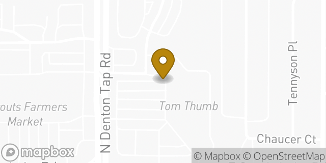 Map showing the location of Starbucks in Coppell, TX 75019