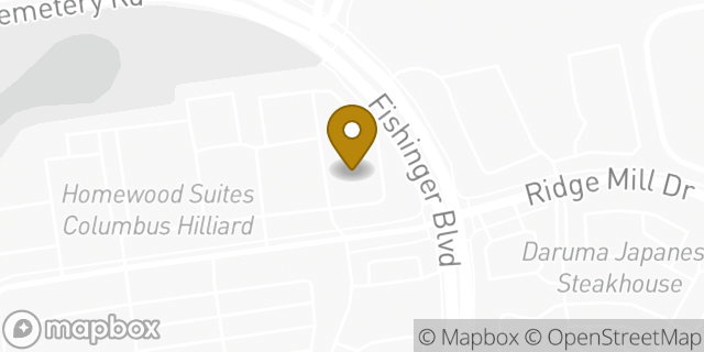 Map showing the location of CVS Pharmacy in Hilliard, OH 43026