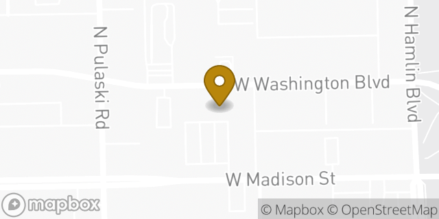 Map showing the location of Foot Locker in Chicago, IL 60624