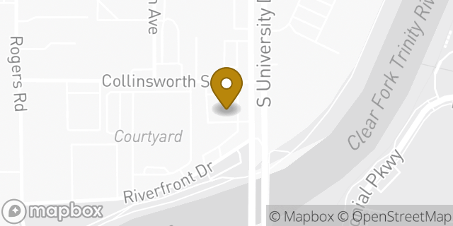 Map showing the location of Panera Bread in Fort Worth, TX 76107