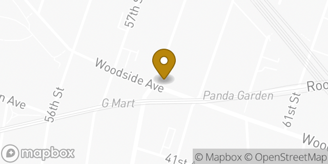Map showing the location of Dunkin' in Woodside, NY 11377