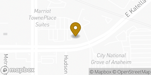 Map showing the location of Starbucks in Anaheim, CA 92806