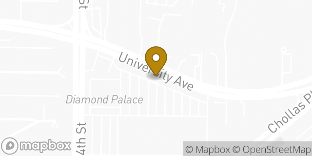 Map showing the location of Bank Of America in San Diego, CA 92105
