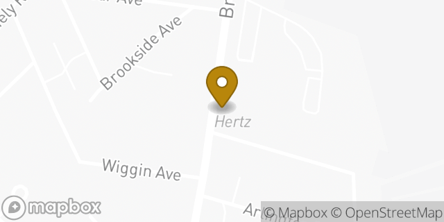 Map showing the location of Hertz in Dedham, MA 02026