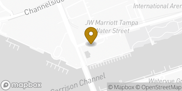 Map showing the location of Starbucks in Tampa, FL 33602
