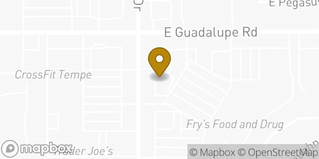 Map showing the location of Starbucks in Tempe, AZ 85283