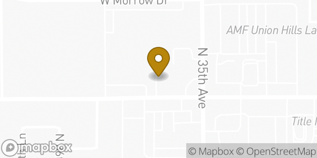 Map showing the location of Union Hills KinderCare in Glendale, AZ 85308