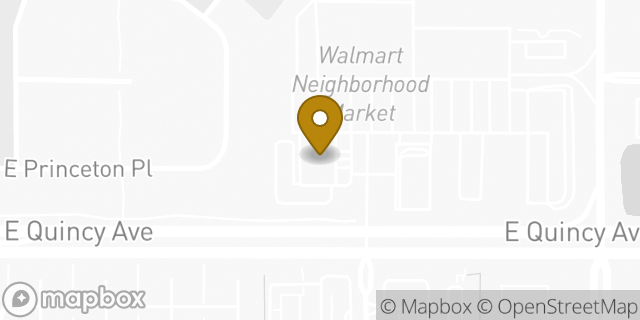 Map showing the location of 7-Eleven in Aurora, CO 80015