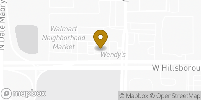 Map showing the location of Starbucks in Tampa, FL 33614