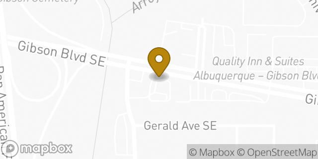 Map showing the location of Starbucks in Albuquerque, NM 87106