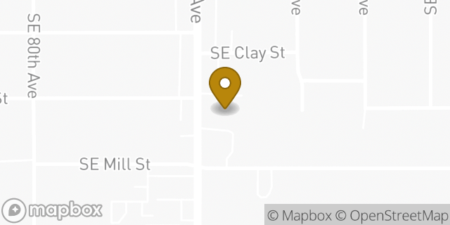 Map showing the location of AutoZone in Portland, OR 97216