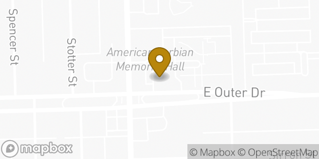 Map showing the location of Amazon Locker - Corey in Detroit, MI 48234