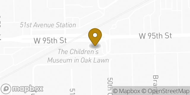 Map showing the location of Dunkin' in Oak Lawn, IL 60453