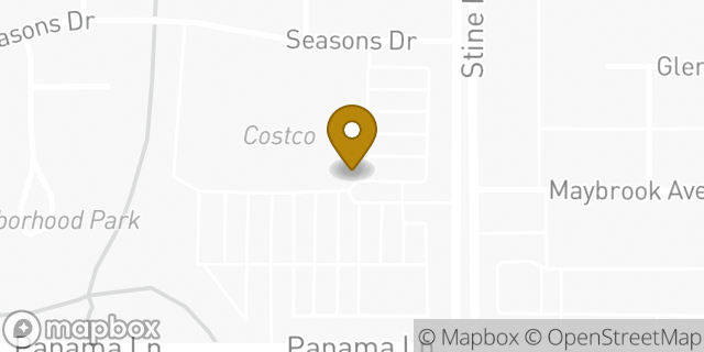 Map showing the location of Costco in Bakersfield, CA 93313